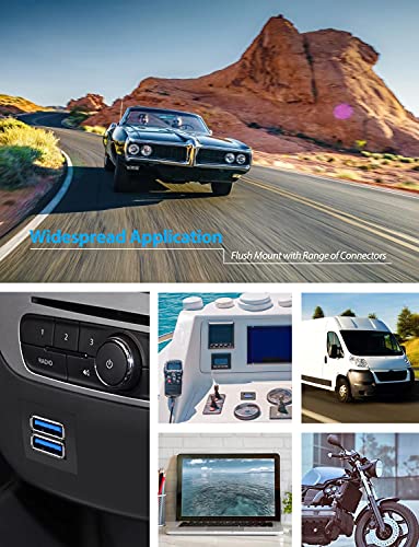 Dual USB3.0 Square Flush Mount - 1M 3ft USB 3.0 Extension Mount, Dash Mount, Flush Mount, Panel Mount Cable, for Car, Boat, Motorcycle (3 feet) (Pack of 2) - size: 3 feet (Pack of 2)