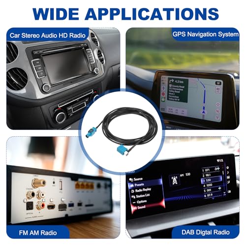uxcell 2Pcs Antenna Extension Cable, 9.8ft/3meter Longer Fakra-Z Male to Right Angle Fakra-Z Female RF Coax Cable for Car Stereo Head Unit GPS Navigation FM AM Radio RG174 - size: 9.8ft/3.0m