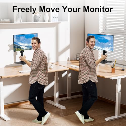 MOUNT PRO Single Monitor Stand Fits Max 32 inch Screen, Free-Standing Computer Desk Stand, Display Mount with Height Adjustable, Swivel, Tilt, Rotation, VESA Monitor Stand 100x100 - color: Black