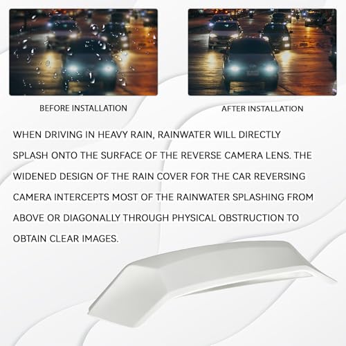 Upgraded Backup Camera Rain Shield for Cars, Silicone Rear View Covers, Wider Longer Design Blocks Water Drops, Clear Reverse Image Guard, Self Adhesive Vehicle Exterior Accessories (White) - color: White
