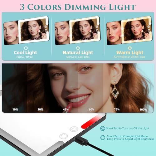 2pcs Car Sun Visor Vanity Mirror with Lights & 20X Magnification - color: 2pcs-Black