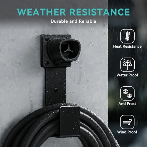 EV Charger Holder - Tesla Connector, Nozzle Holster Dock and J-Hook Combination, EV Cable Holder Wall-Mount Electric Vehicle Charger - size: For Tesla