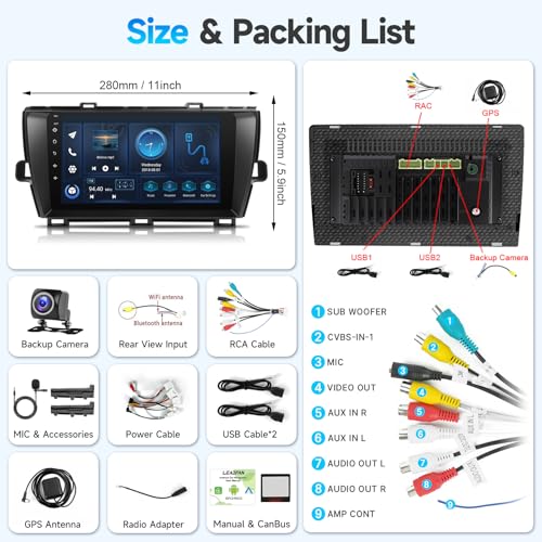 Car Stereo for Toyota Prius 2010-2015 Compatible with JBL & Large Screen - style: D:With Lower Right-J.B.L