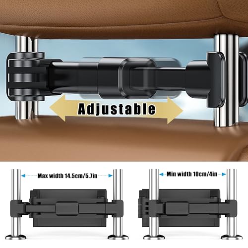 2026 Car Headrest Tablet Holder 2 Pack, (3 in 1 Extension Arm) - size: 2 PACK-5.3-10.6"