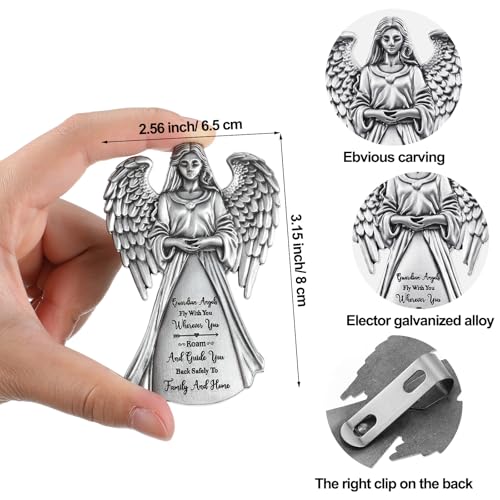 BBTO 2 Pcs Guardian Angel Visor Clips for Cars, Travel Blessing