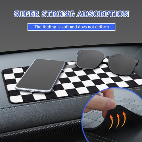 Wuyaoyao 2PCS Car Dashboard Anti Slip Mat, 12.2"×8.3" Non-Slip Dashboard Sticky Pad, PVC Car Dash Gripping Mat, Multifunctional Auto Grip Mat for Phones Sunglasses Keys Electronic Devices (White) - color: White
