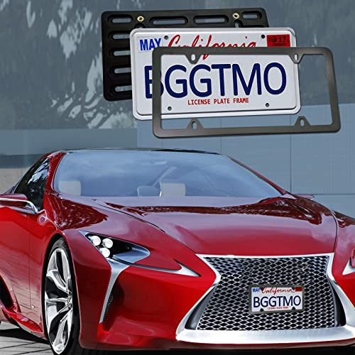 BGGTMO Front License Plate Mounting Kit- License Plate Bracket Holder - color: With Thin Edge Frame