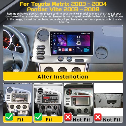 Android Car Stereo for Toyota Matrix Radio 2003-2004 CarPlay Android Auto