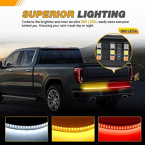 GOOACC Truck Tailgate Light Bar 48" Triple Row 360 LED Strip - size: 48" 360Led Light Strip