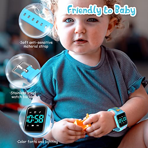 BEN NEVIS Potty Training Watch, Digital Toddler Watch with Countdown/Music/Alarm Clocks/Vibration Reminder and Waterproof, Remind Toddler to Go to The Toilet - color: 02-Blue-DinosaurWorld