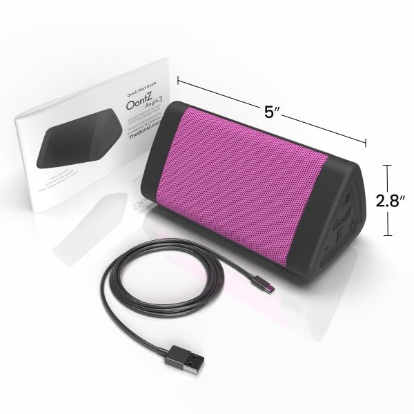 OontZ Angle 3 Gen 4 Portable Bluetooth Speaker, 12W, 24-Hour Playtime, Pink - color: Pink