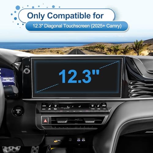2025 2026 Camry Screen Protector for Toyota Camry (XLE/XSE) 12.3-inch Touchscreen, 9H Tempered Glass 2026 Camry Accessories Anti-scratch&HD Transparent 12.3" - color: 12.3-inch