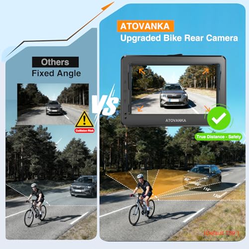 Bicycle Rear View Camera with Zoom Function, 10-Hour Battery Life