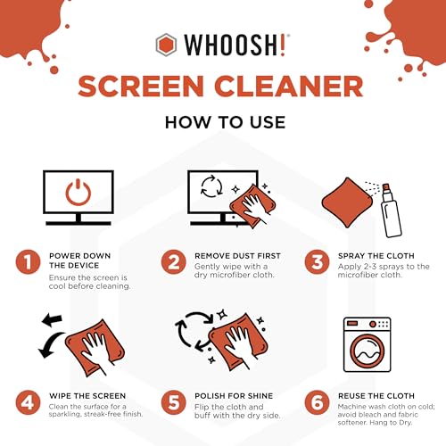 WHOOSH! Screen Shine Go – Refillable Screen Cleaner Kit, Set of 2, 1 fl oz - size: 1 fl oz (Pack of 2)