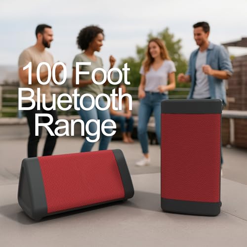 OontZ Angle 3 Gen 4 Portable Bluetooth Speaker, 12W, 24-Hour Playtime, Red - color: Red
