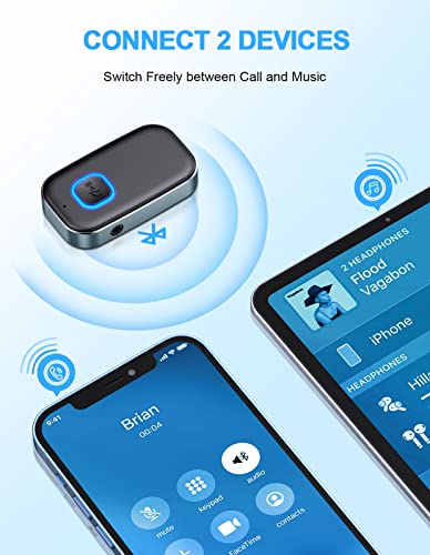COMSOON Bluetooth AUX Adapter for Car, Wireless Audio Receiver - color: Black+Gray