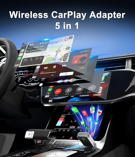 Wireless CarPlay Adapter for Apple iPhone & Android Auto - 2-in-1 Fast & Stable Mini CarPlay Adapter Convert Wired to Wireless, Plug & Play, Auto-Connect, No Delay, BT 5.4, 2.4G/5G WiFi - color: Silver