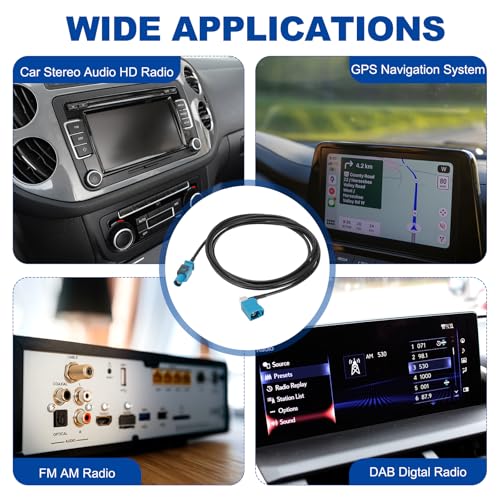 uxcell 2Pcs Antenna Extension Cable, 6.6ft/2m Longer Fakra-Z Male to Right Angle Fakra-Z Female RF Coax Cable for Car Stereo Head Unit GPS Navigation FM AM Radio RG174 - size: 6.6ft/2m