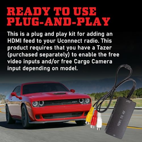 Z Automotive HDMI AV Kit fits 2015 2017 Challenger Charger Ram 2500 3500 | Includes HDMI to Analog Converter, 12v-USB Dual Power Supply, Wires & Harnesses