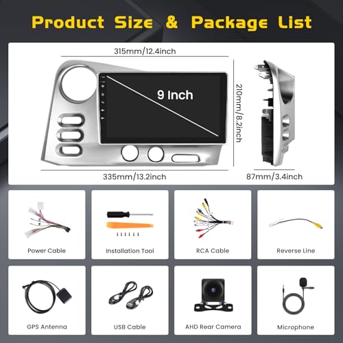 Android Car Stereo for Toyota Matrix Radio 2003-2004 CarPlay Android Auto