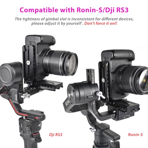 L Bracket Vertical Mount Quick Release Plate for DJI Ronin RSC2 / RS2/ RS3 / S, Zhiyun Weebill S Gimbal, DSLR Camera, Tripod, Monopod