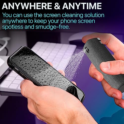 iO CLEAN Mini Screen Cleaner Spray, 2-in-1 Touchscreen Mist Cleaner, Blue - color: Blue