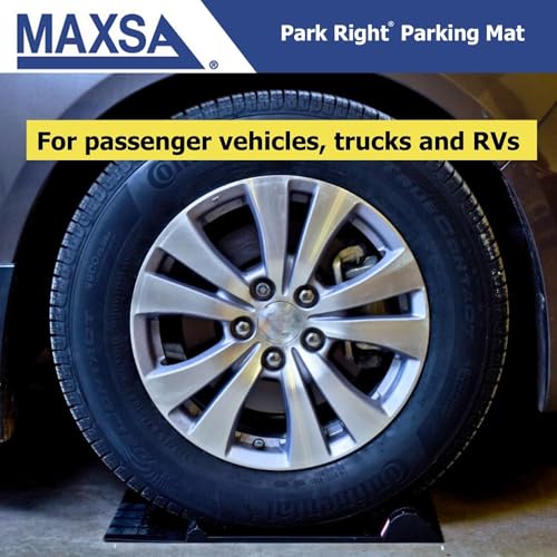 MAXSA 37356 Park Right Parking Mat for Perfect Garage Parking, Yellow - color: Yellow