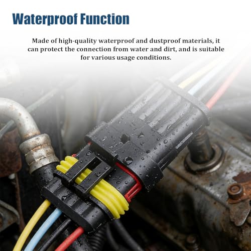 5PCS 4 Pin Car Electrical Wire Connector, Waterproof Male and Female Vehicle Terminal Wire Connectors Plug, Automotive Wire Plug Socket Kit, Universal for Sedan Truck Motorcycle - size: 4 Pin
