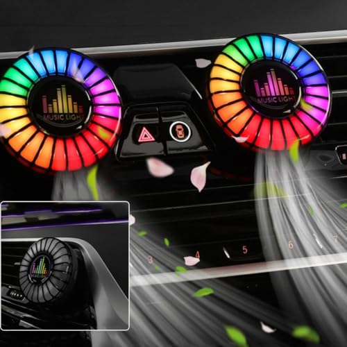 Sound Reactive RGB Pickup Lamp, Voice Activated LED Rhythm Light With Aromatherapy Air Vent Clip, USB Powered, Black For Vehicles(West afternoon tea) - size: West afternoon tea