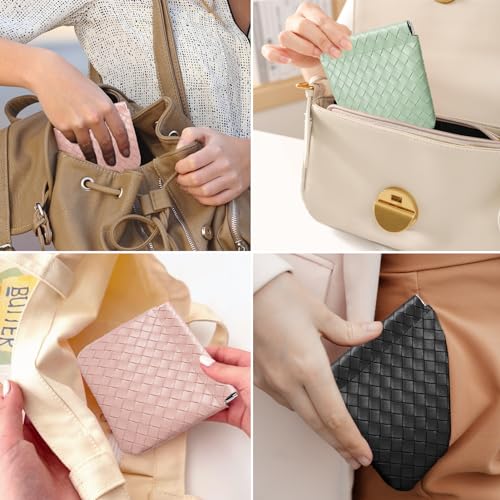 BUSOHA 4 Pack Small Makeup Bags for Purse - Coin Purse for Women - color: 4 PCS - Black+Yellow+Pink+Green