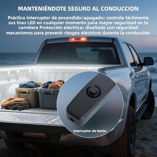 Truck Bed Lights - 3PCS 60" 270 LED Bed Light Strip Kit, Waterproof with On/Off Switch & Splitter, 6000K Cool White LED Lights for Pickup Truck, SUV, RV, Boat - color: 3PCS truck bed lights (White)