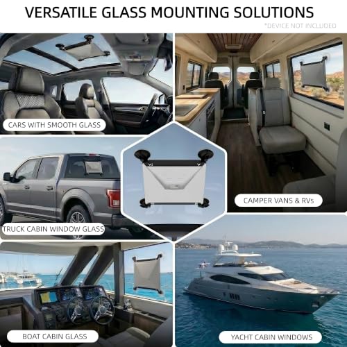 Mini Suction Cup Mount – Excellent, Reliable Car Window & Sunroof Mount for Starlink Mini, Strong Suction for Stable Signal on RVs, Boats, and Road Trips, Tool-Free Installation (Black)