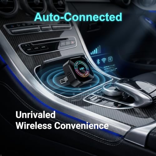 Wireless CarPlay Adapter Screen Mirror, Mini 4 in 1 Wired to Wireless Dongle for CarPlay/Android Auto, Mirror Cast for iOS & Android Phone, Lower Latency, Plug & Play with USB A/USB C Port