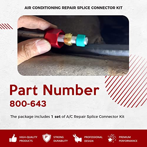 Replace for 800-643, Air Conditioning Repair Splice Connector fits for 5/16 in. Aluminum Lines, Universal Fit for Line to Line Repair - size: 800-643