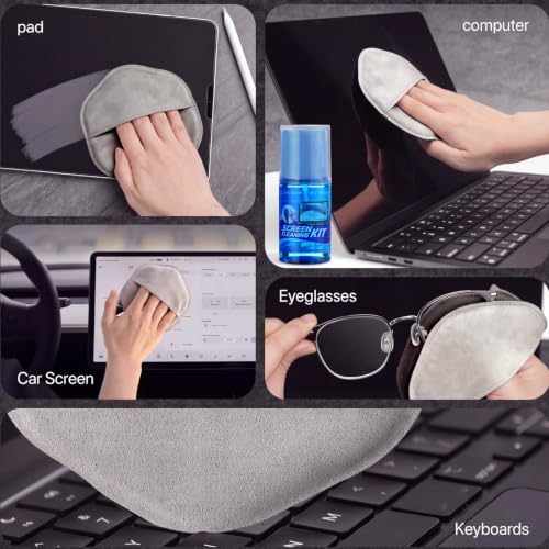 3 Pack Microfiber Screen Cleaner Kit Car Screen Cleaner Spray Laptop Polishing Cloth for Electronics Car Fish Finder Keyboards Eye Glasses Camera Lens Wipes