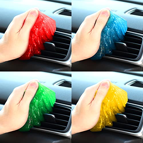 DNA MOTORING 4 Pack Car Cleaning Gels, Auto Detailing Tools Cleaning Putty Car Interior Cleaner Slime, Car Jelly Cleaner, Keyboard Cleaner, Car Cleaning Supplies, gifts for Men Women, TOOLS-00150 - color: Blue+red+green+yellow