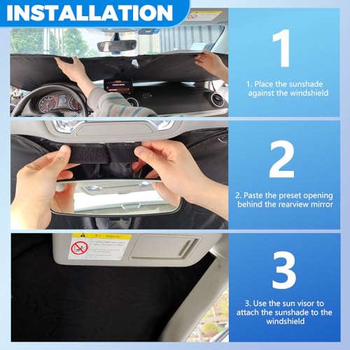 Car Windshield Sun Shade Foldable,2026 Upgraded Car Shade Front Windshield Compatible with Toyota 2016-2026 Tacoma,Sunshade for Cars Windshields with Storage Bag - color: for Toyota Tacoma 2016-2026