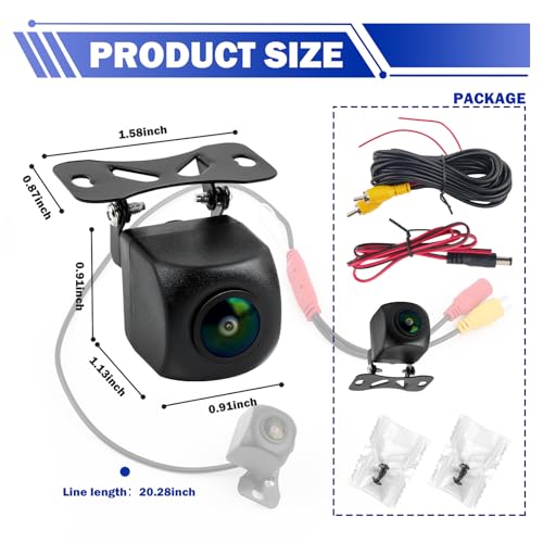 1080P Car Backup Camera IP68 Waterproof,HD AHD/CVBS Back Up Camera for Cars with Adjustable Bracket,170° Wide Angle Reverse Camera Universal Rear View Camera for Cars SUVs