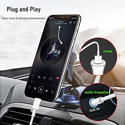 USB C to 3.5mm Audio Aux Jack Cable with Charging Cord