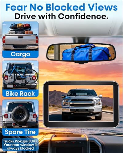 HD 1080P Backup Camera : Night Vision See Clearly at Night Up to 10M - size: 7" Monitor with Camera