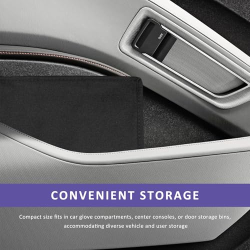 Car Registration Insurance Holder, Auto Glove Box Compartment Document Organizer Owner Manual Case, Multi-Pocket Zippered Storage Pouch for Driver's Licenses Cards Pens