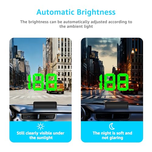 Heads up Display for Cars, Car HUD, GPS Speedometer,Head up Display for Car - color: Green