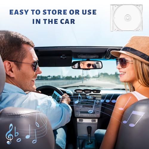 6 PCS Standard Single Clear CD Jewel Case, 10mm Vehicle Slim Clear Disc DVD Cases with Assembled Tray, Single CD Protective Cover Plastic Storage Box Replacement for Cars (Transparent) - color: Transparent