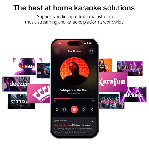 OTIC AI Karaoke Microphone, Multifunctional Karaoke Machine & Multi-Pairing Converter, Auto-Vocal Removal/Sing-Along Feature - color: Rose Gold
