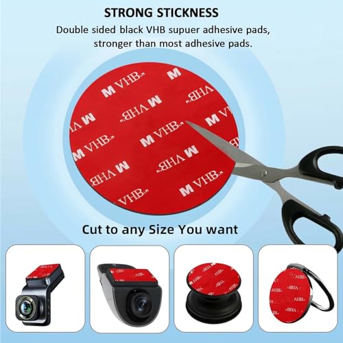 Double Sided Adhesive Pads,Made of VH B 5952, Round Car Mount Adhesive Replacement.Sticky Dash Cam Mounting Tape.Heavy Duty Tape Sticker for Dashboard &Daily Use.Waterproof,Heat-Resistant.6PCS - style: Round