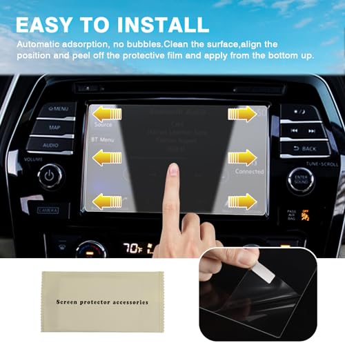 Karltys 2 Pack Screen Protector for 2021-2024 Nissan Kicks SV SR /2016-2024 Murano /2016-2024 Maxima /2020-2025 Versa Accessories 8-Inch Touchscreen, 9H Tempered Glass Anti Glare Anti Fingerprint - size: 2021-2024 Nissan Kicks/2016-2024 Murano/Maxima