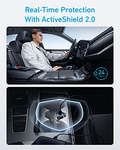 Anker 323 52.5W USB C Car Charger with 30W PowerIQ 3.0 Fast Charging
