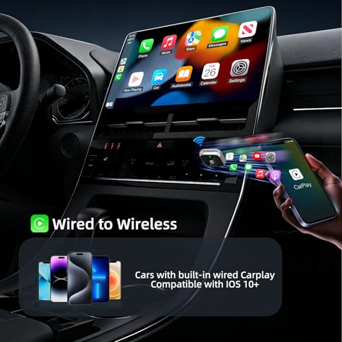 Wireless Carplay Adapter for iPhone, 2-in-1 Plug & Play - size: 2-in-1