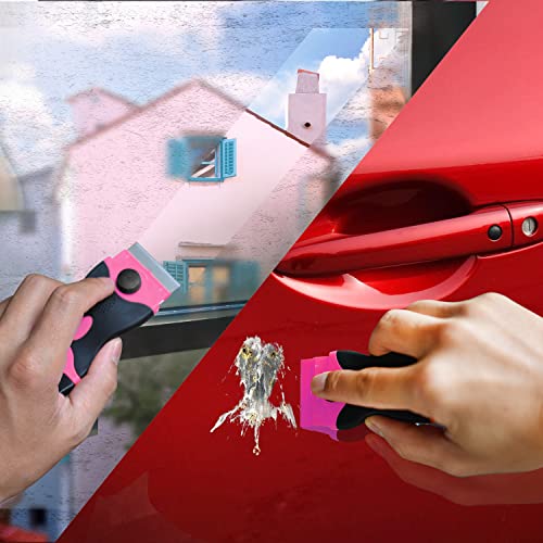 Razor Blade Scraper, 2 Pack Pink Double Edge Razor Scraper Remover Tool - color: Pink