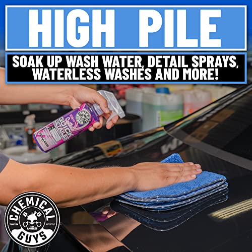 Chemical Guys, Professional Microfiber Towels, 16 x 16 in, Blue, 3 Pack - color: Blue, size: 3 Pack
